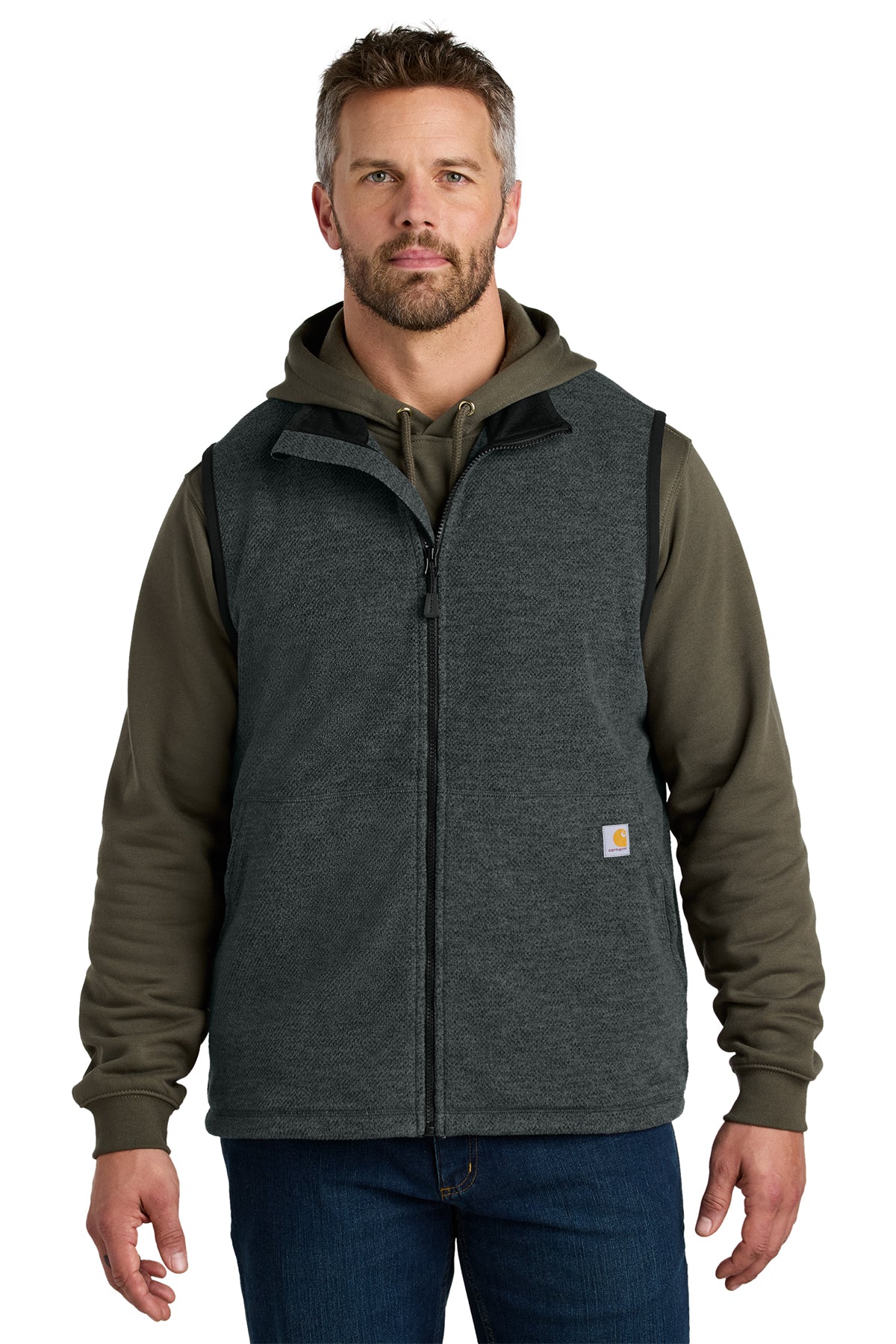 Carhartt Textured Fleece Vest in Carbon Heather - custom logo apparel by Buckeye Branding Co.