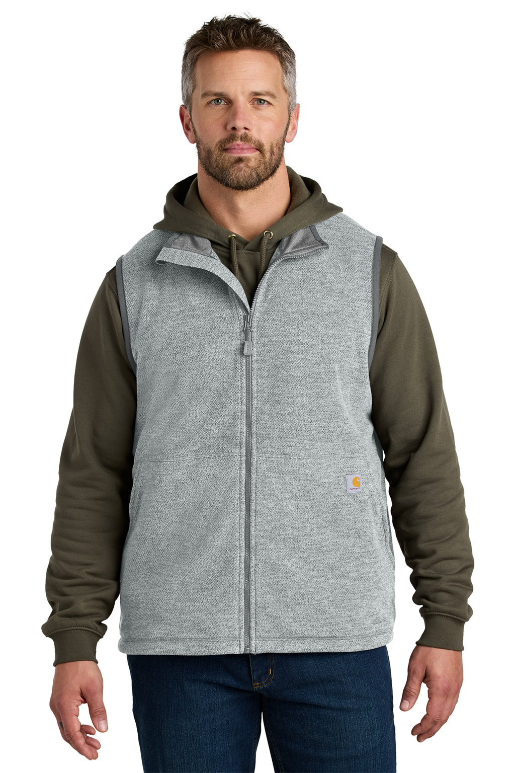Carhartt Textured Fleece Vest in Heather Grey - custom logo apparel by Buckeye Branding Co.