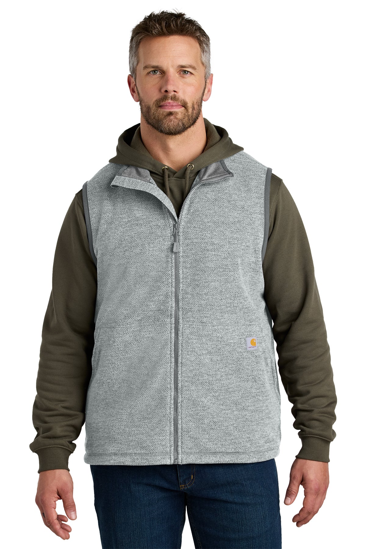 Carhartt Textured Fleece Vest in Heather Grey - custom logo apparel by Buckeye Branding Co.
