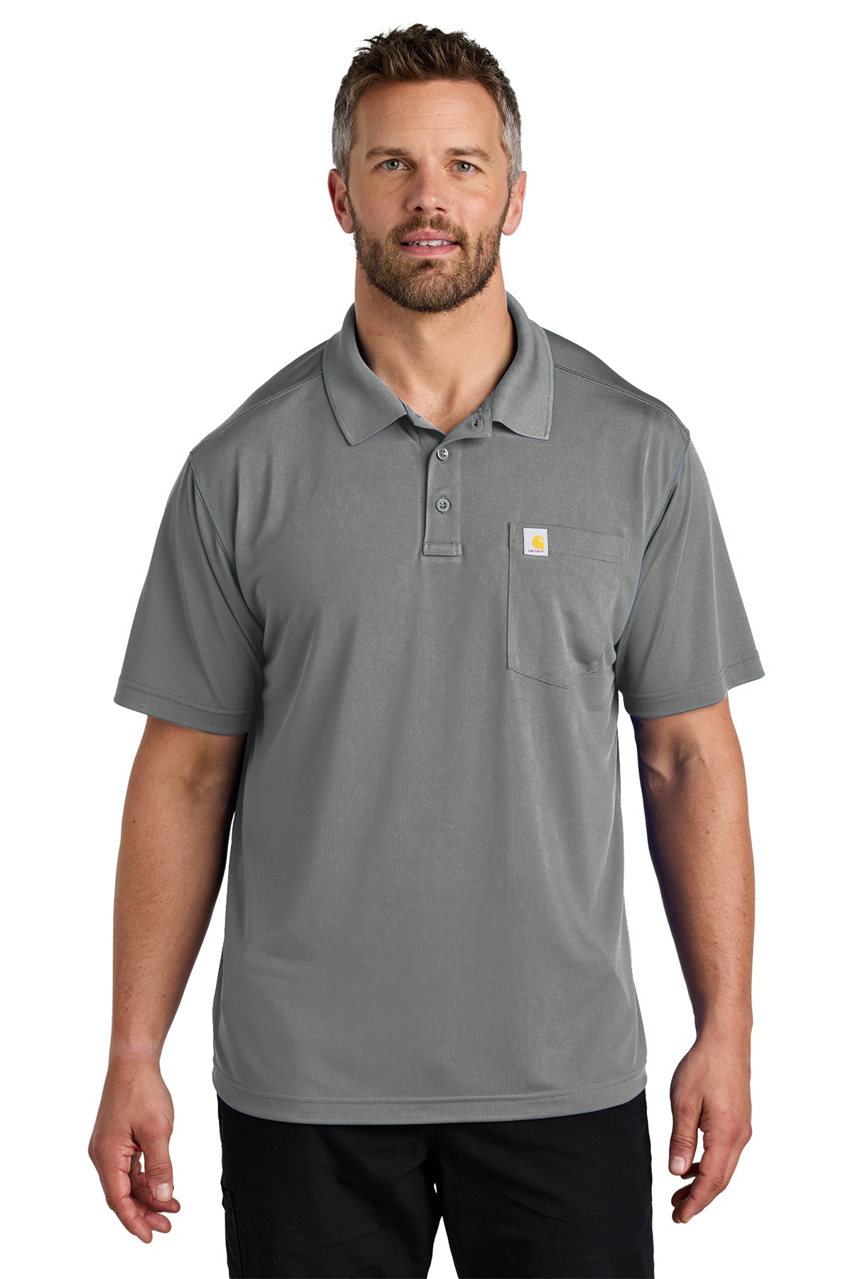 Carhartt Force Snag-Resistant Pocket Polo in Asphalt Grey - custom logo apparel by Buckeye Branding Co.