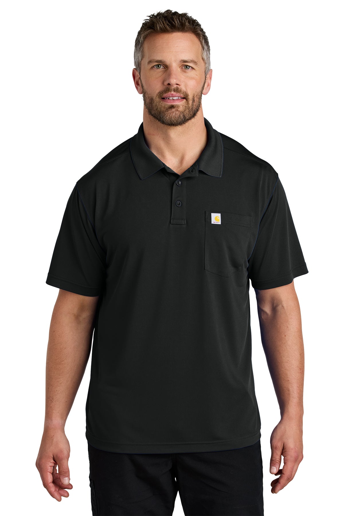 Carhartt Force Snag-Resistant Pocket Polo in Black - custom logo apparel by Buckeye Branding Co.