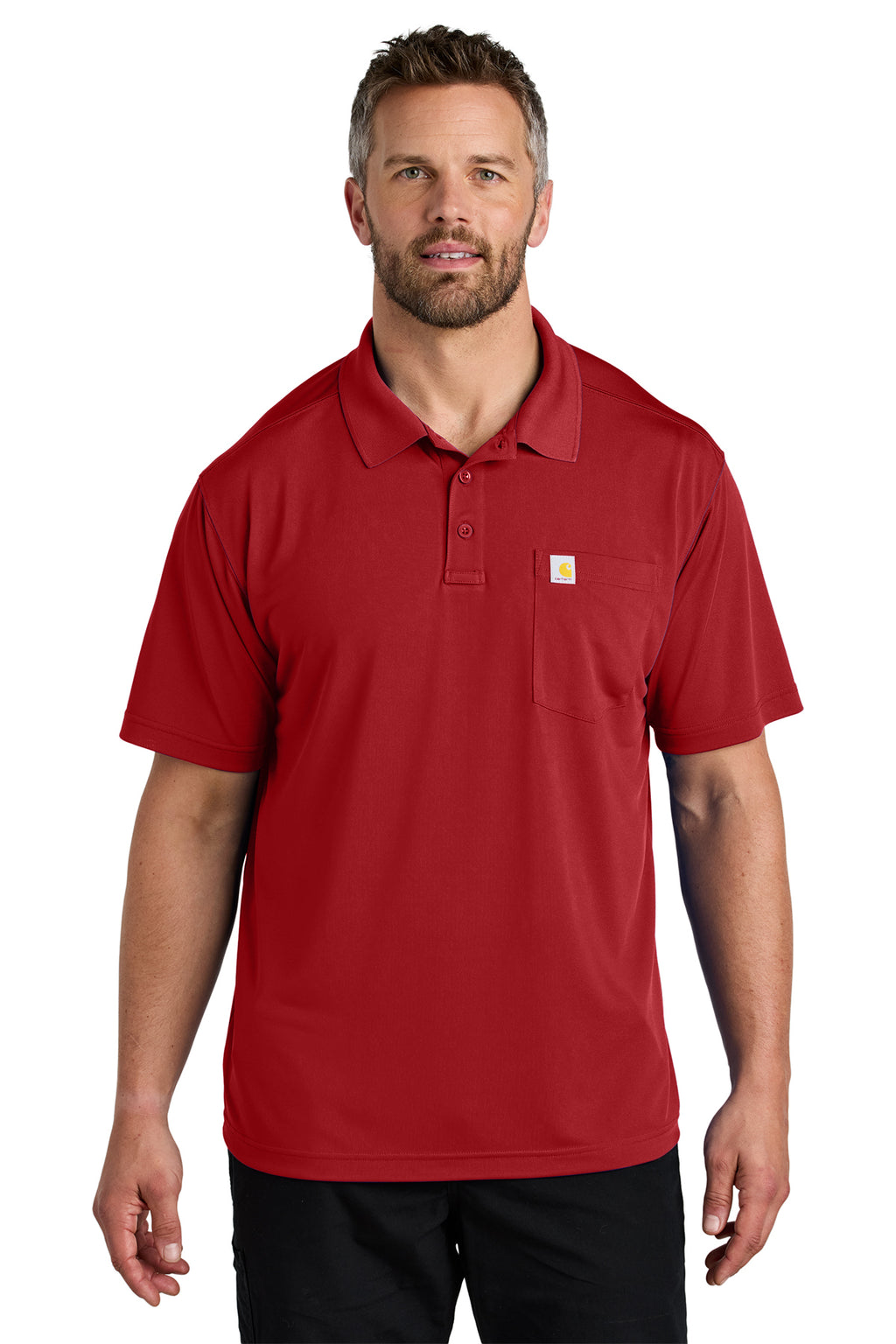 Carhartt Force Snag-Resistant Pocket Polo in Crimson Red - custom logo apparel by Buckeye Branding Co.