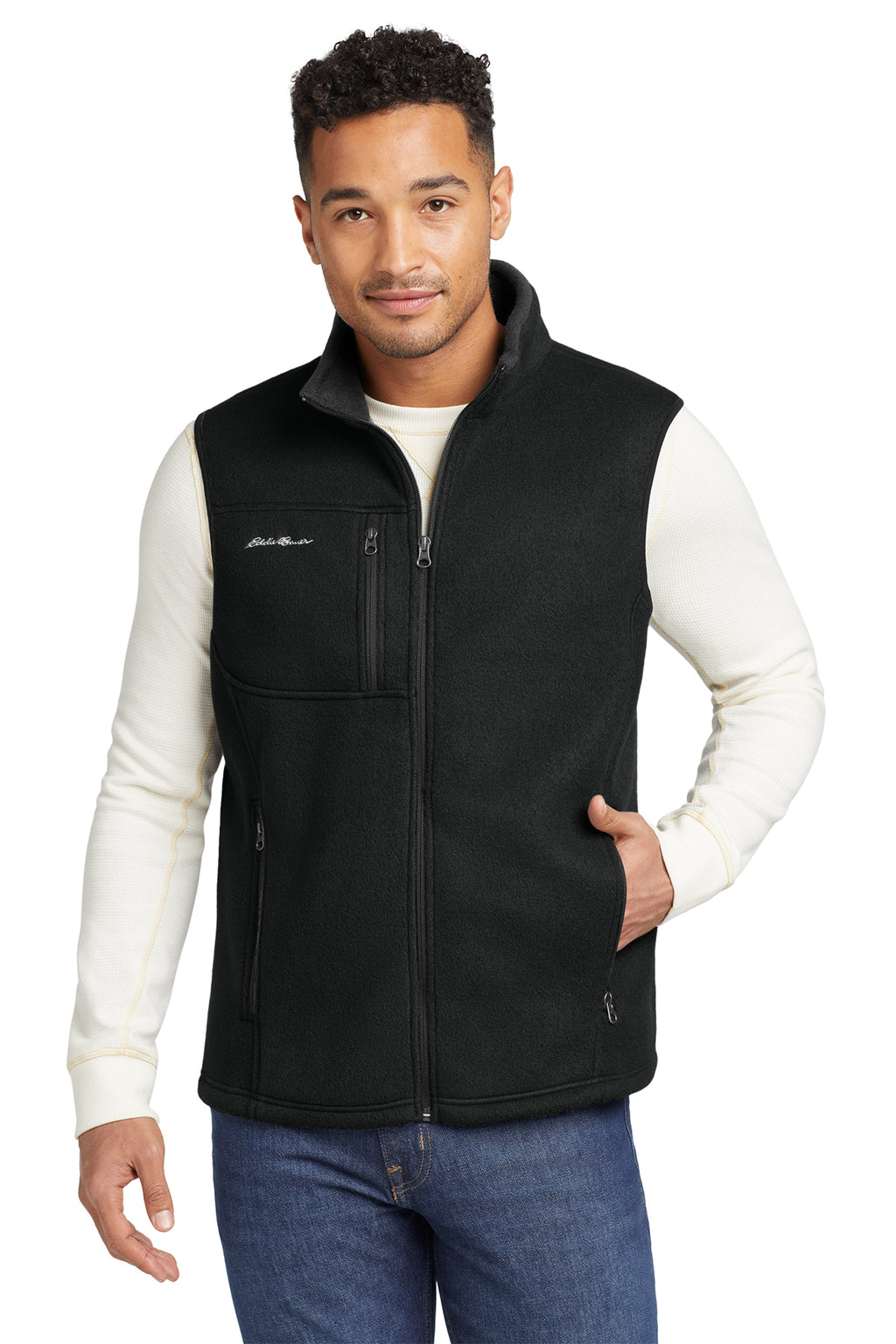 Eddie Bauer Fleece Vest in Black - custom logo apparel by Buckeye Branding Co.