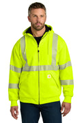 Carhartt ANSI 107 Class 3 Lined Full-Zip Sweatshirt in Brite Lime - custom logo apparel by Buckeye Branding Co.