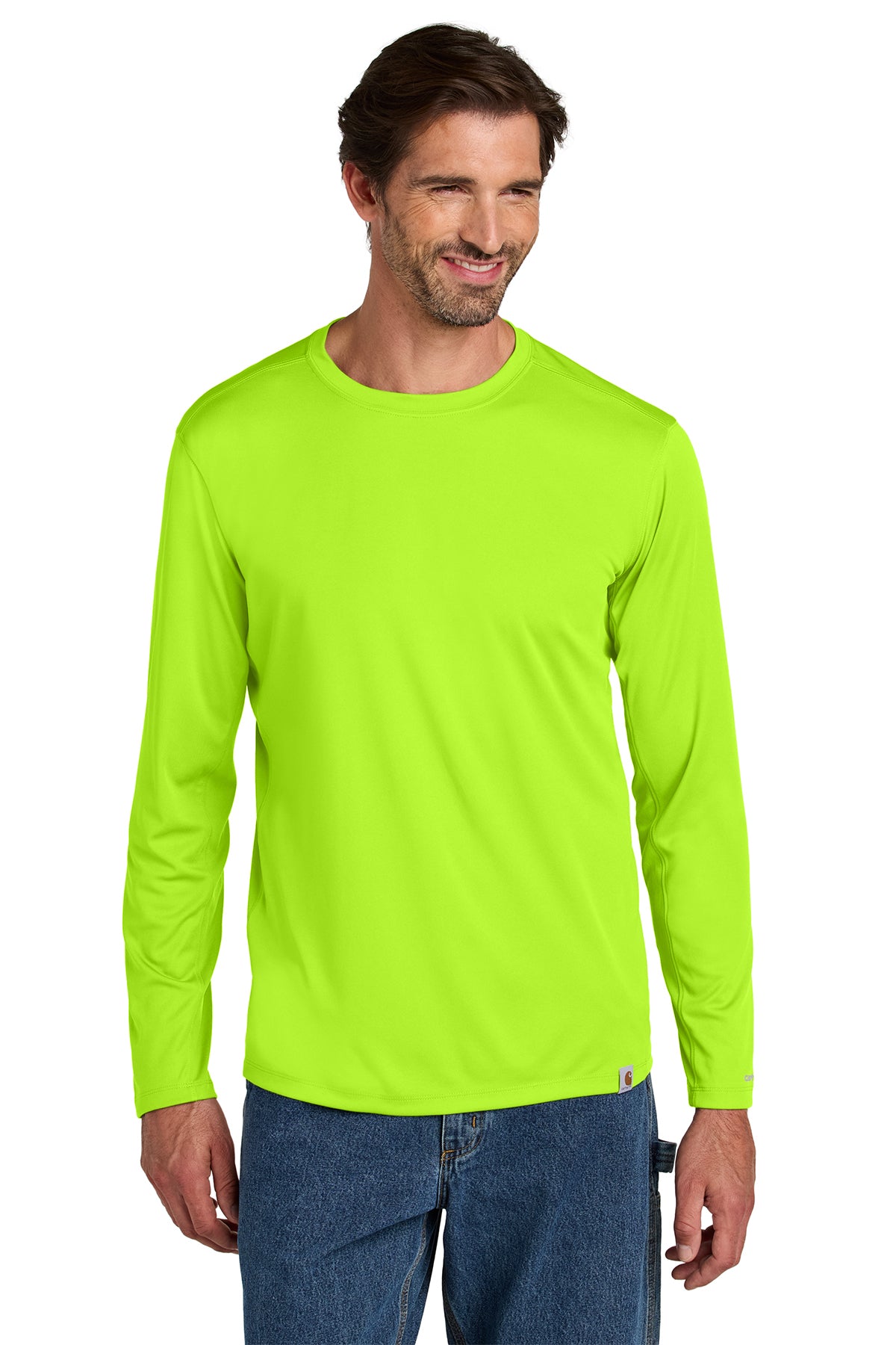Carhartt Force Sun Defender Long Sleeve T-Shirt in Brite Lime - custom logo apparel by Buckeye Branding Co.