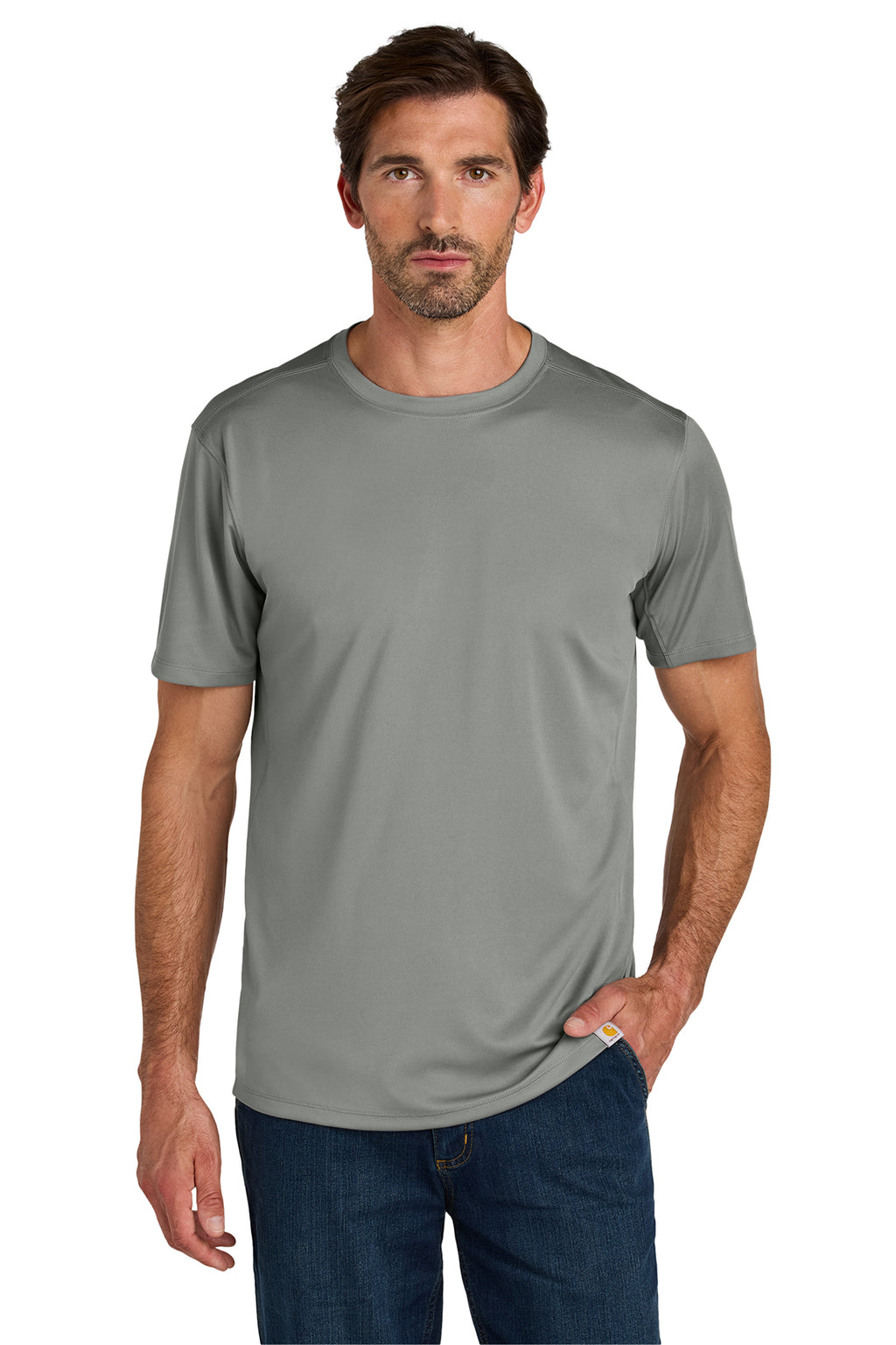 Carhartt Force Sun Defender Short Sleeve T-Shirt in Asphalt Grey - custom logo apparel by Buckeye Branding Co.