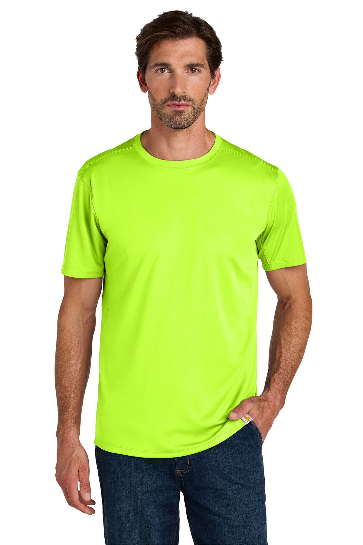 Carhartt Force Sun Defender Short Sleeve T-Shirt in Brite Lime - custom logo apparel by Buckeye Branding Co.