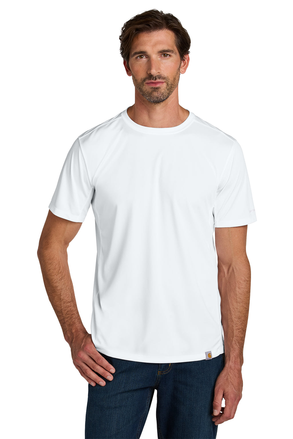 Carhartt Force Sun Defender Short Sleeve T-Shirt in White - custom logo apparel by Buckeye Branding Co.