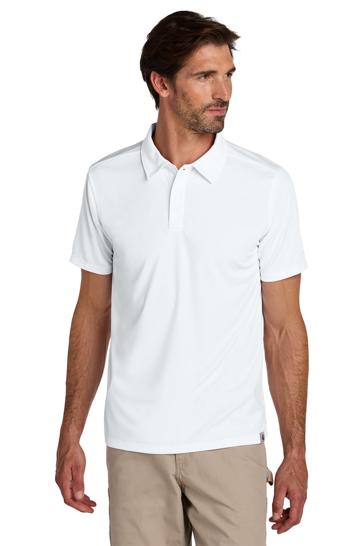 Carhartt Force Sun Defender Polo in White - custom logo apparel by Buckeye Branding Co.