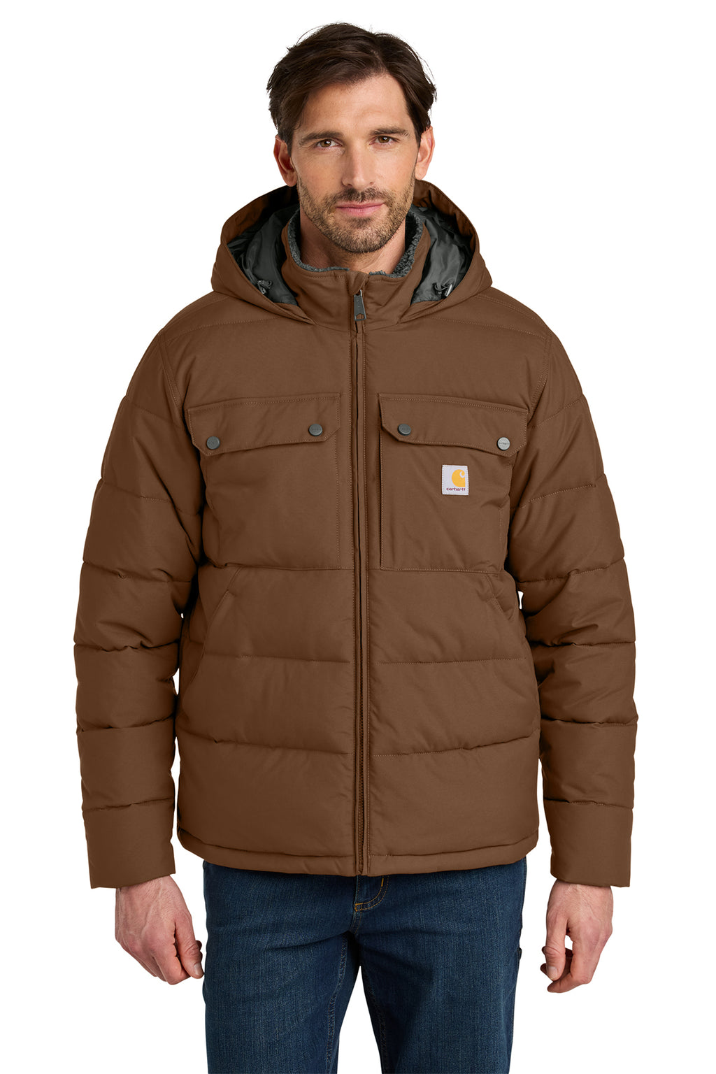Carhartt Montana Insulated Hooded Jacket in Red Duck Brown - custom logo apparel by Buckeye Branding Co.