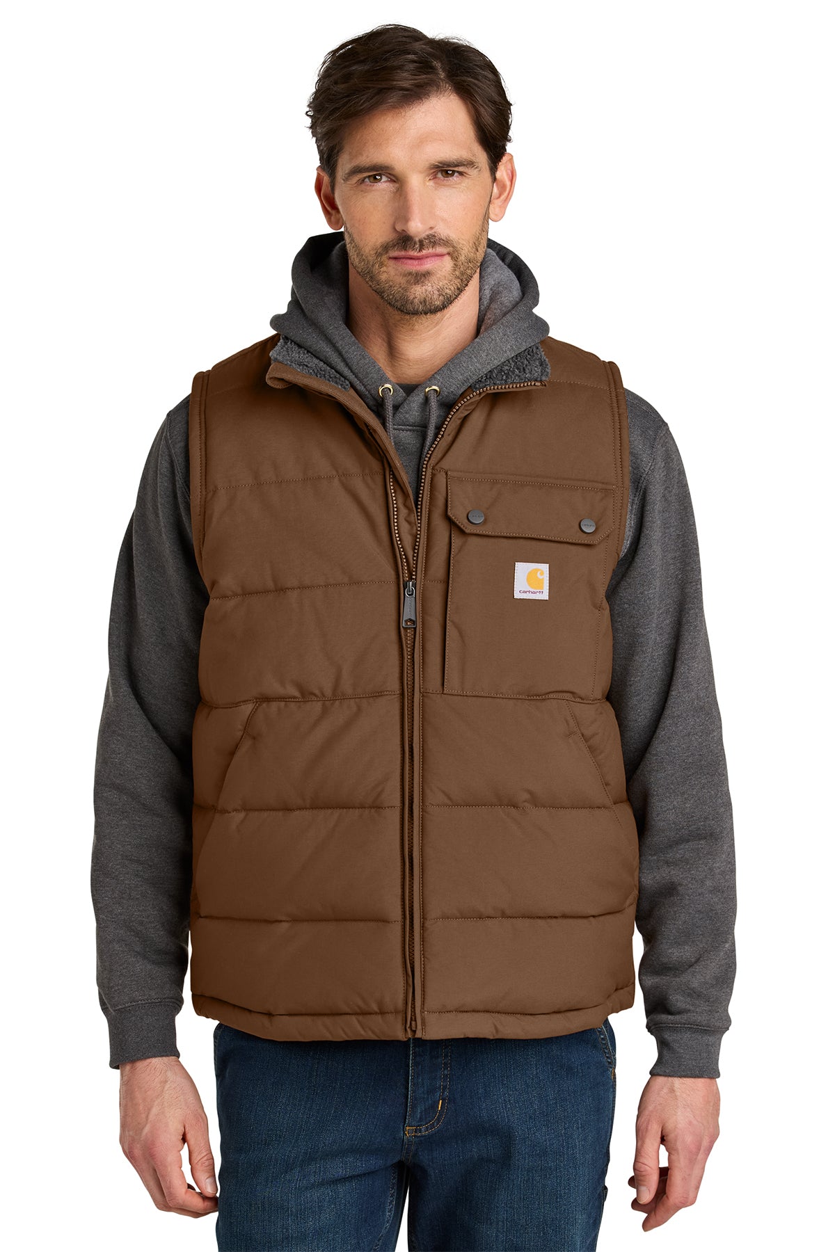 Carhartt Montana Insulated Vest in Red Duck Brown - custom logo apparel by Buckeye Branding Co.