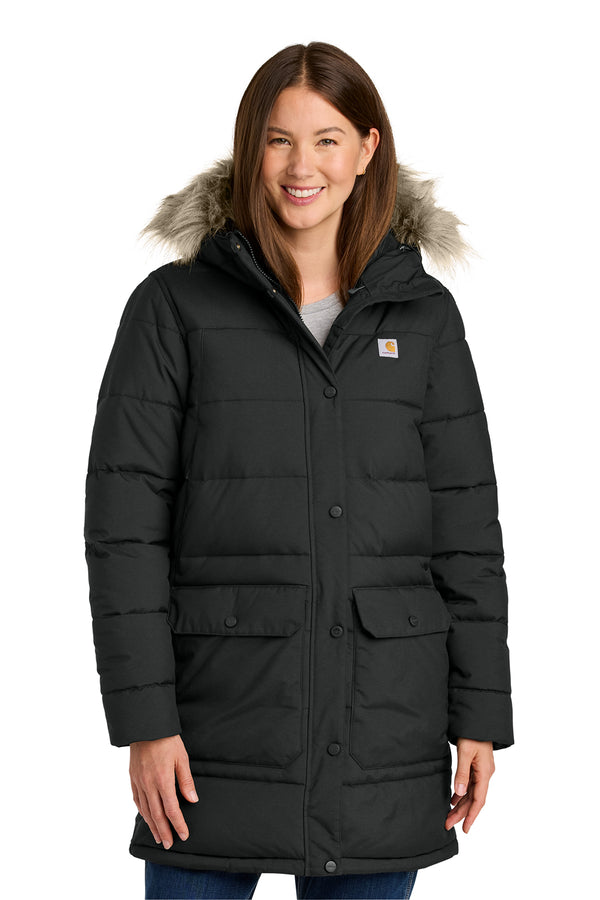 Carhartt Women's Montana Insulated Hooded Coat in Black - custom logo apparel by Buckeye Branding Co.