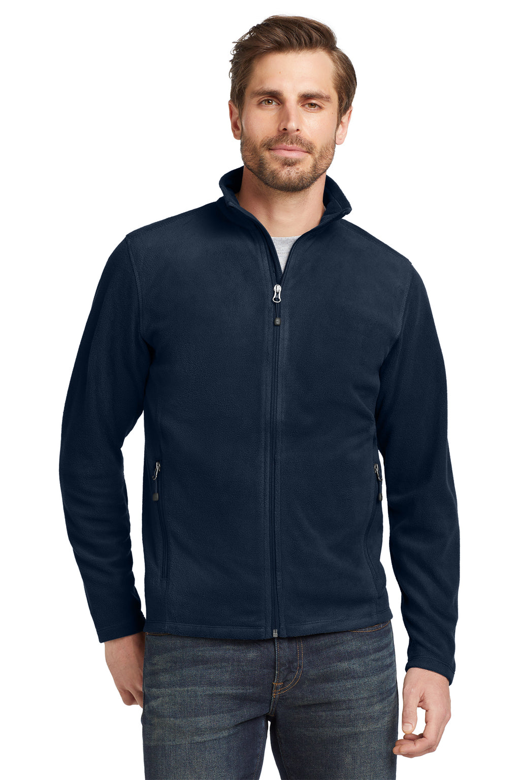 Eddie Bauer Full-Zip Microfleece Jacket in Navy - custom logo apparel by Buckeye Branding Co.