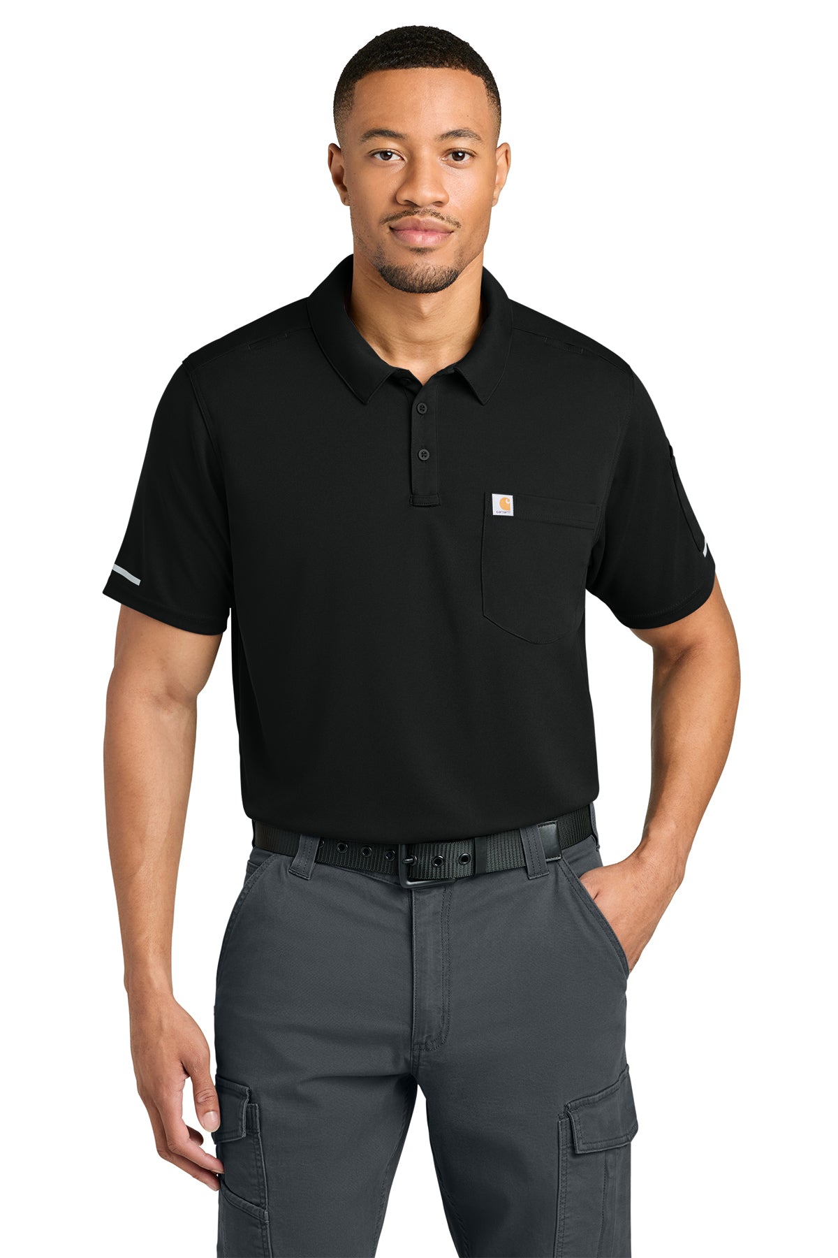 Carhartt FLD & RSCU Polo in Black - custom logo apparel by Buckeye Branding Co.