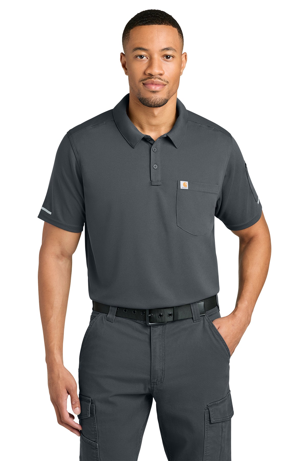 Carhartt FLD & RSCU Polo in Pewter - custom logo apparel by Buckeye Branding Co.
