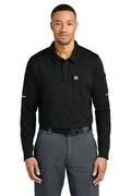 Carhartt FLD & RSCU Long Sleeve Polo in Black - custom logo apparel by Buckeye Branding Co.