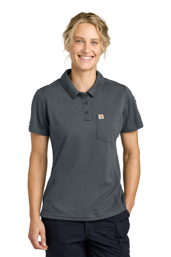 Carhartt Women's FLD & RSCU Polo in Pewter - custom logo apparel by Buckeye Branding Co.
