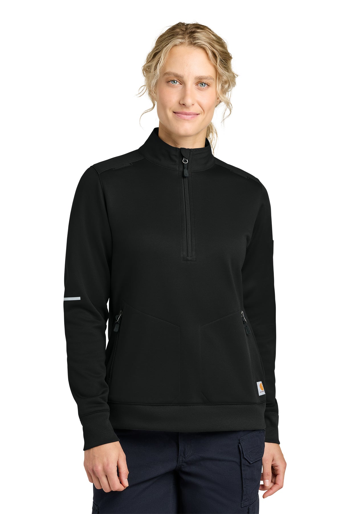 Carhartt Women's FLD & RSCU Half-Zip Mid-Layer in Black - custom logo apparel by Buckeye Branding Co.
