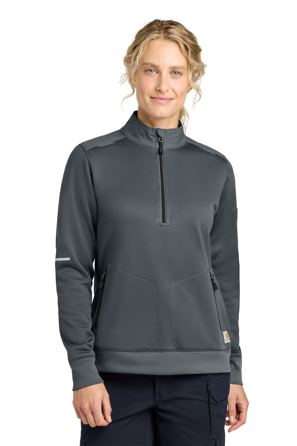 Carhartt Women's FLD & RSCU Half-Zip Mid-Layer in Pewter - custom logo apparel by Buckeye Branding Co.