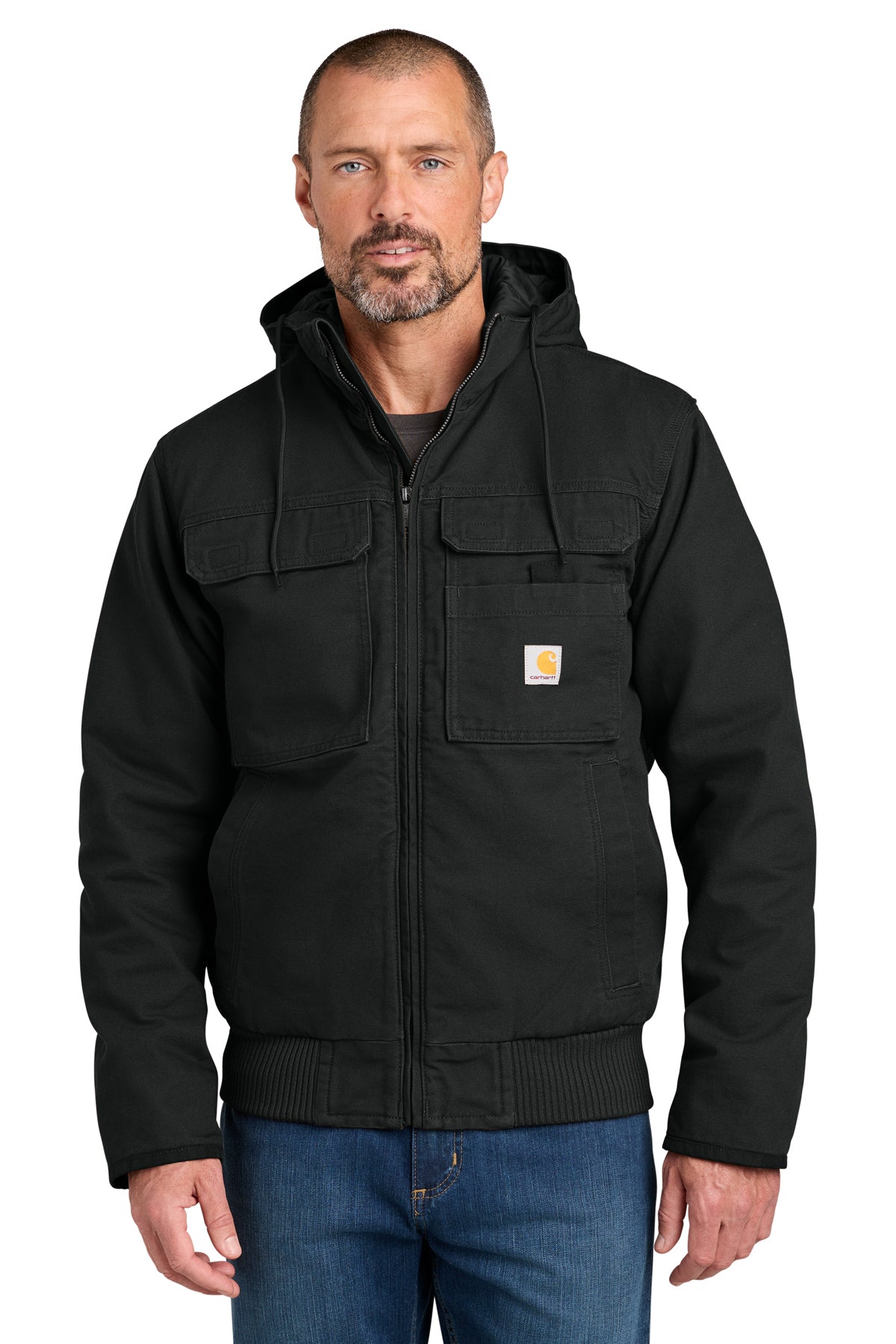 Carhartt Full Swing Washed Duck Active Jac in Black - custom logo apparel by Buckeye Branding Co.