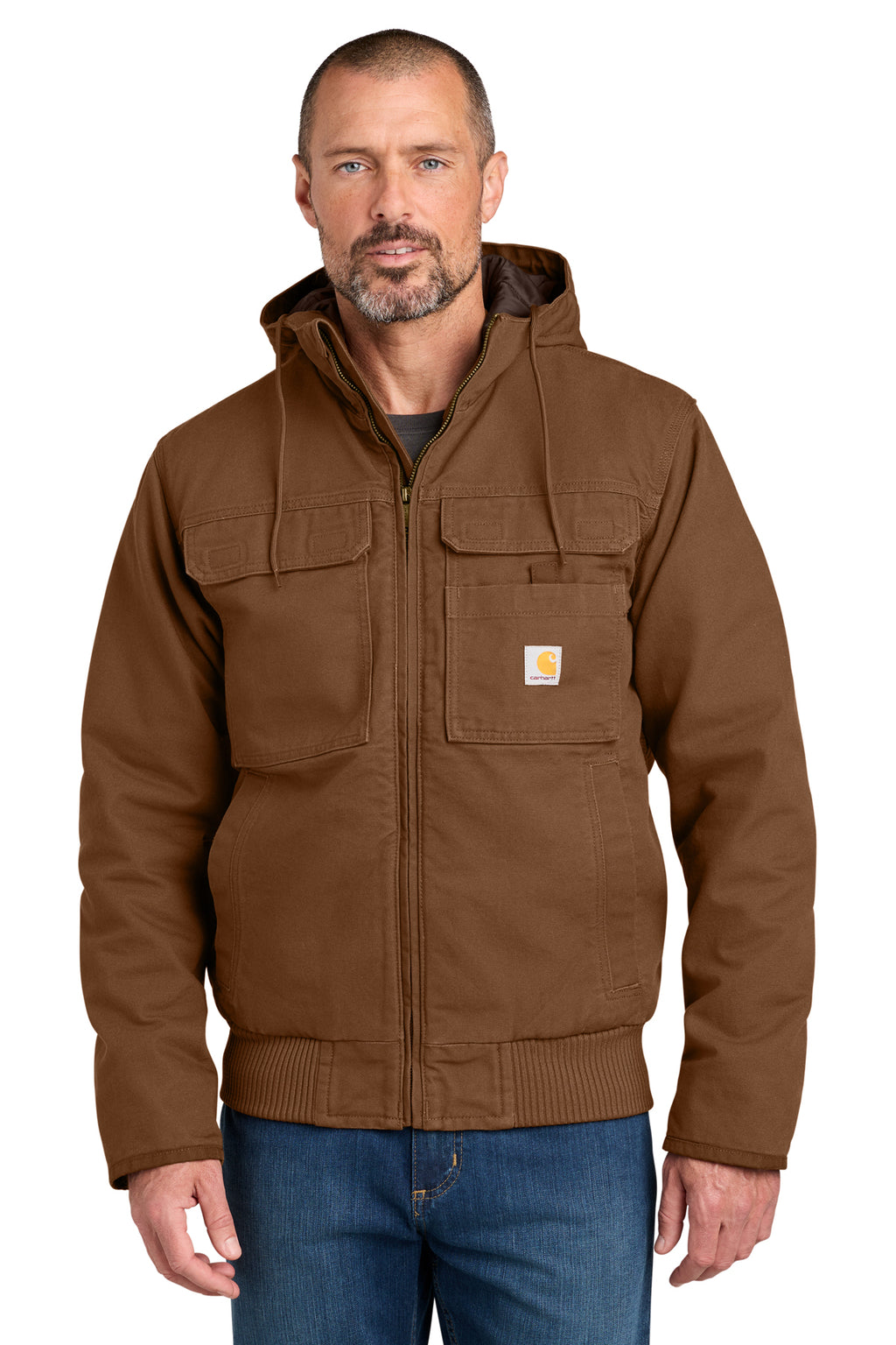 Carhartt Full Swing Washed Duck Active Jac in Red Duck Brown - custom logo apparel by Buckeye Branding Co.