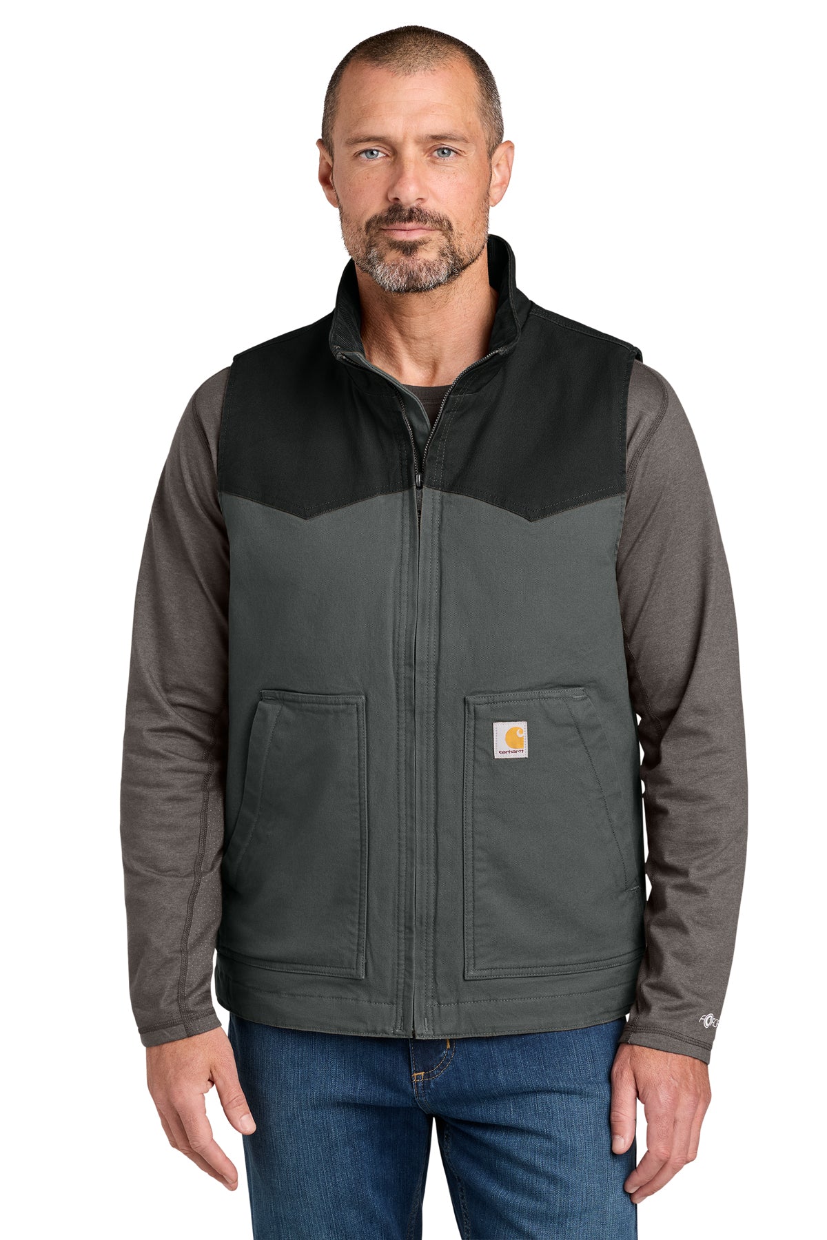 Carhartt Montana Rugged Flex Duck Vest in Black/Shadow Grey - custom logo apparel by Buckeye Branding Co.