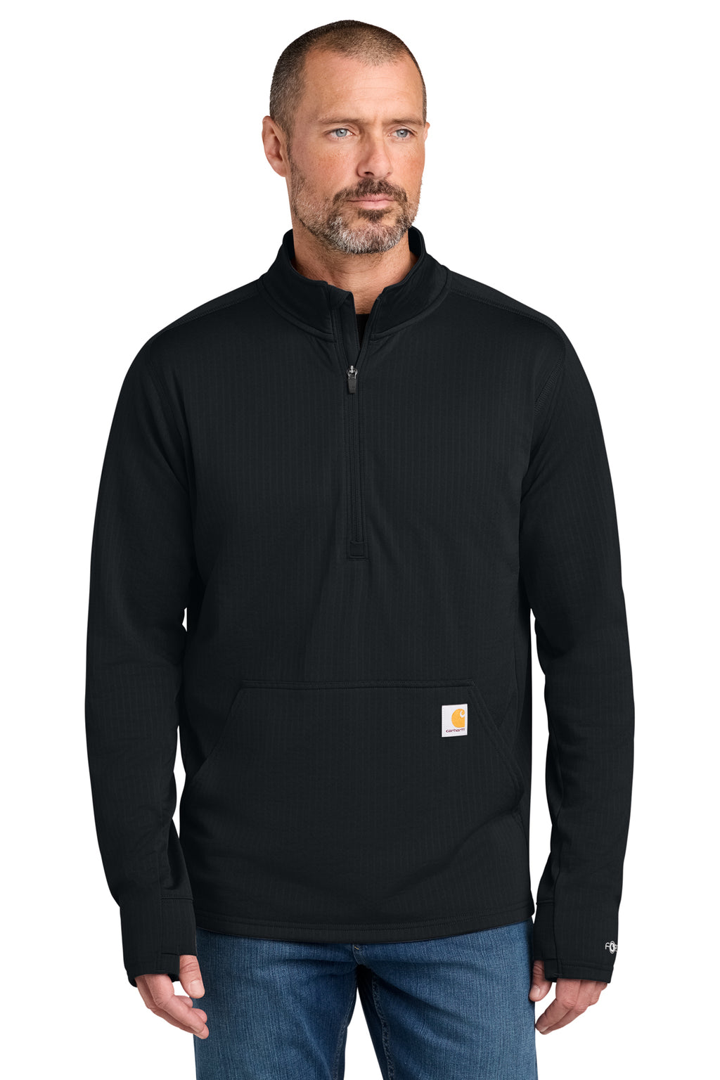 Carhartt Force Half-Zip Grid Fleece in Black - custom logo apparel by Buckeye Branding Co.