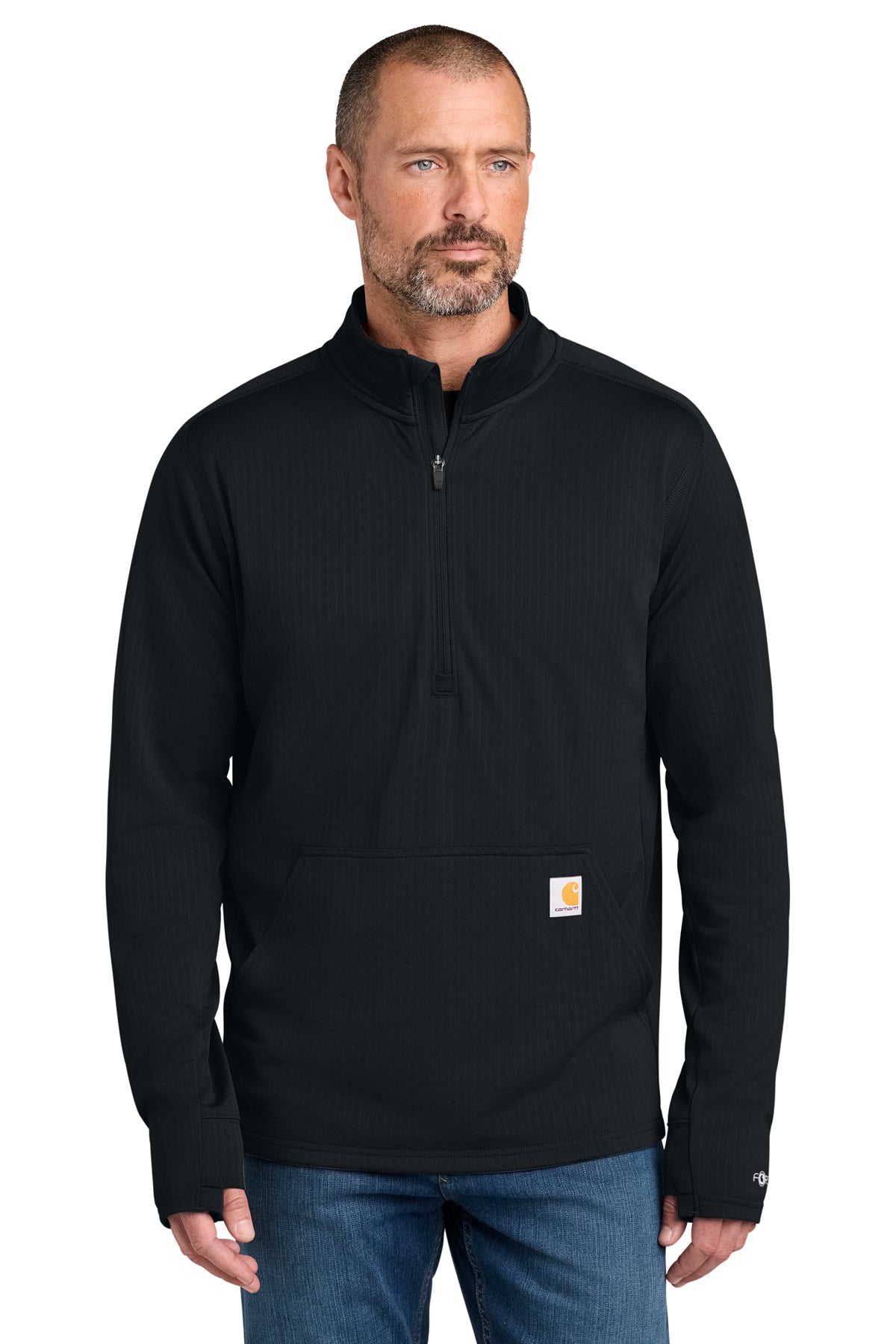Carhartt Force Half-Zip Grid Fleece in Black - custom logo apparel by Buckeye Branding Co.