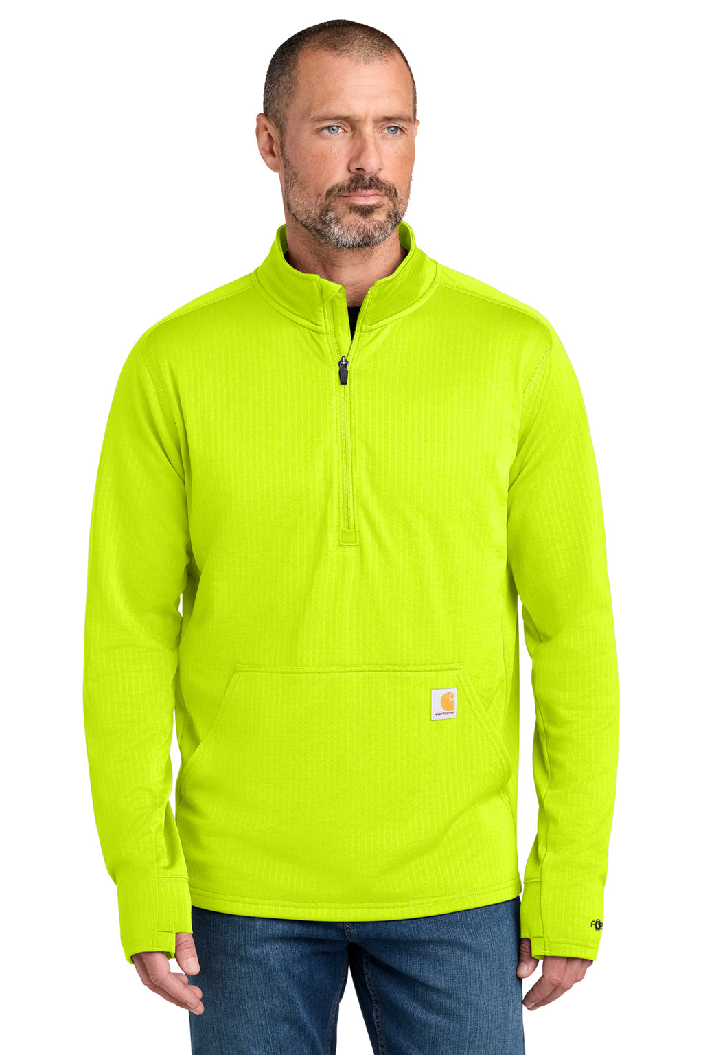 Carhartt Force Half-Zip Grid Fleece in Brite Lime - custom logo apparel by Buckeye Branding Co.