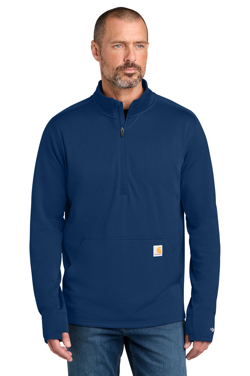 Carhartt Force Half-Zip Grid Fleece in Dark Cobalt Blue - custom logo apparel by Buckeye Branding Co.