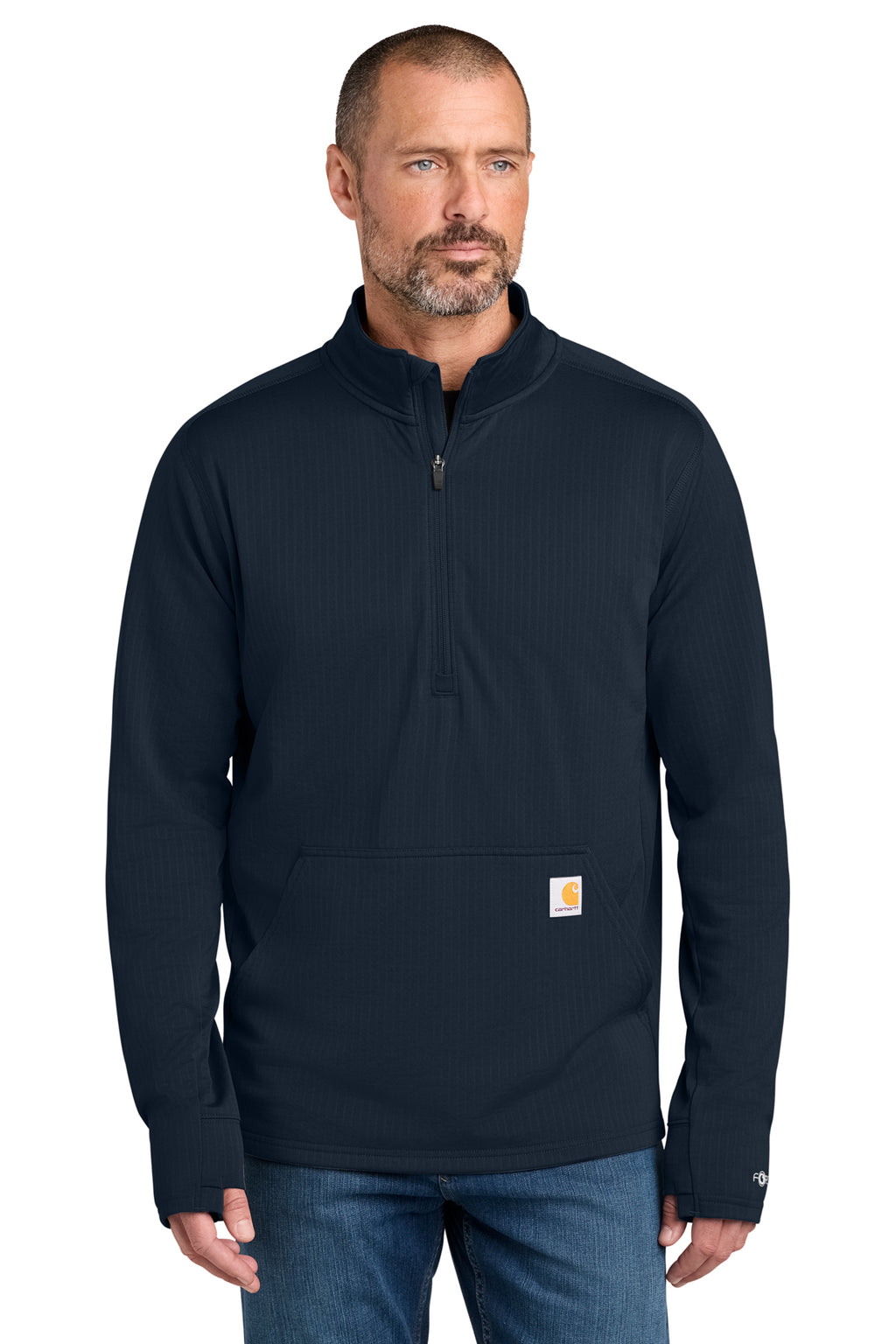 Carhartt Force Half-Zip Grid Fleece in Navy - custom logo apparel by Buckeye Branding Co.