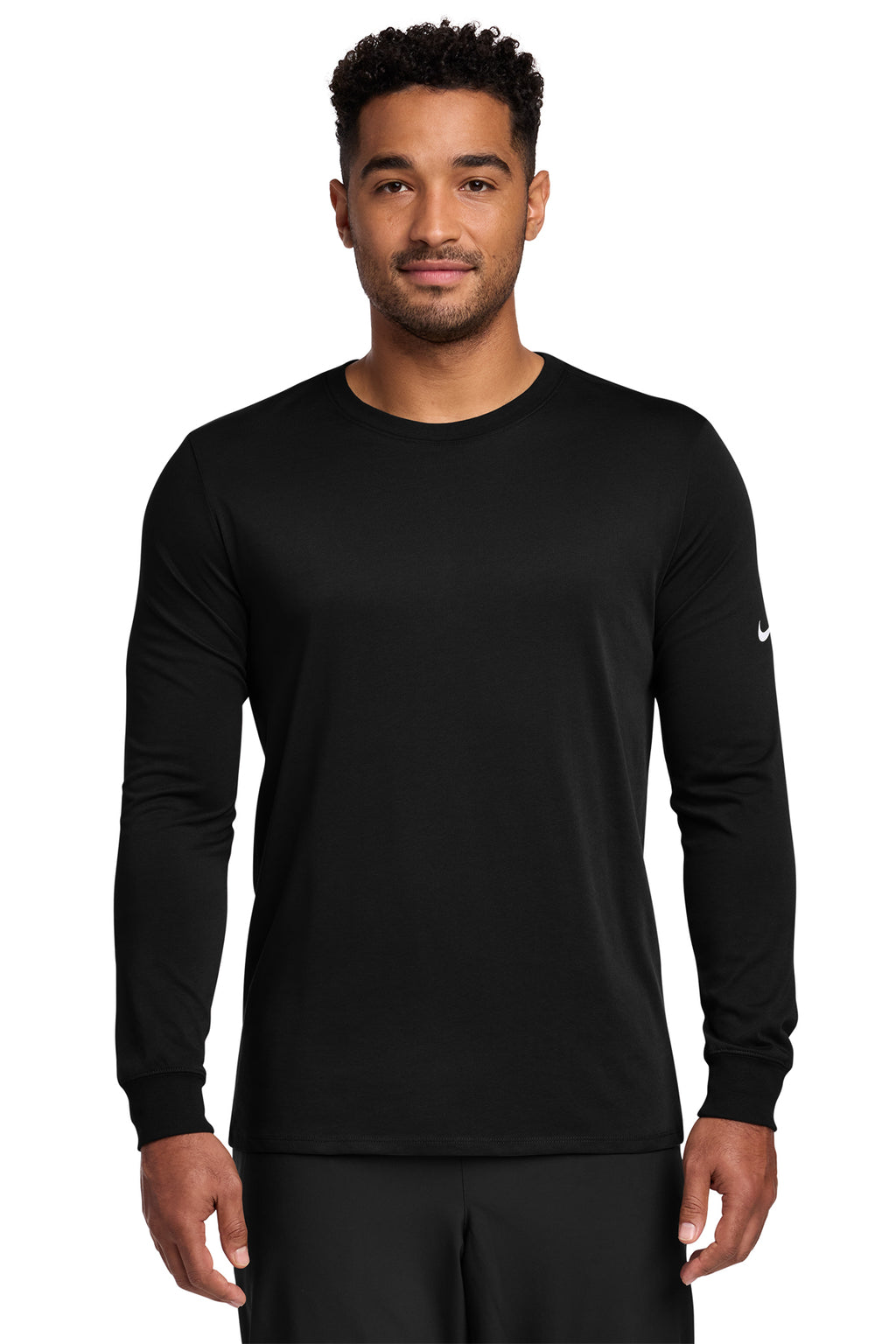 Nike Dri-FIT Cotton/Poly Long Sleeve Tee in Black - custom logo apparel by Buckeye Branding Co.