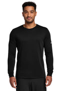 Nike Dri-FIT Cotton/Poly Long Sleeve Tee in Black - custom logo apparel by Buckeye Branding Co.