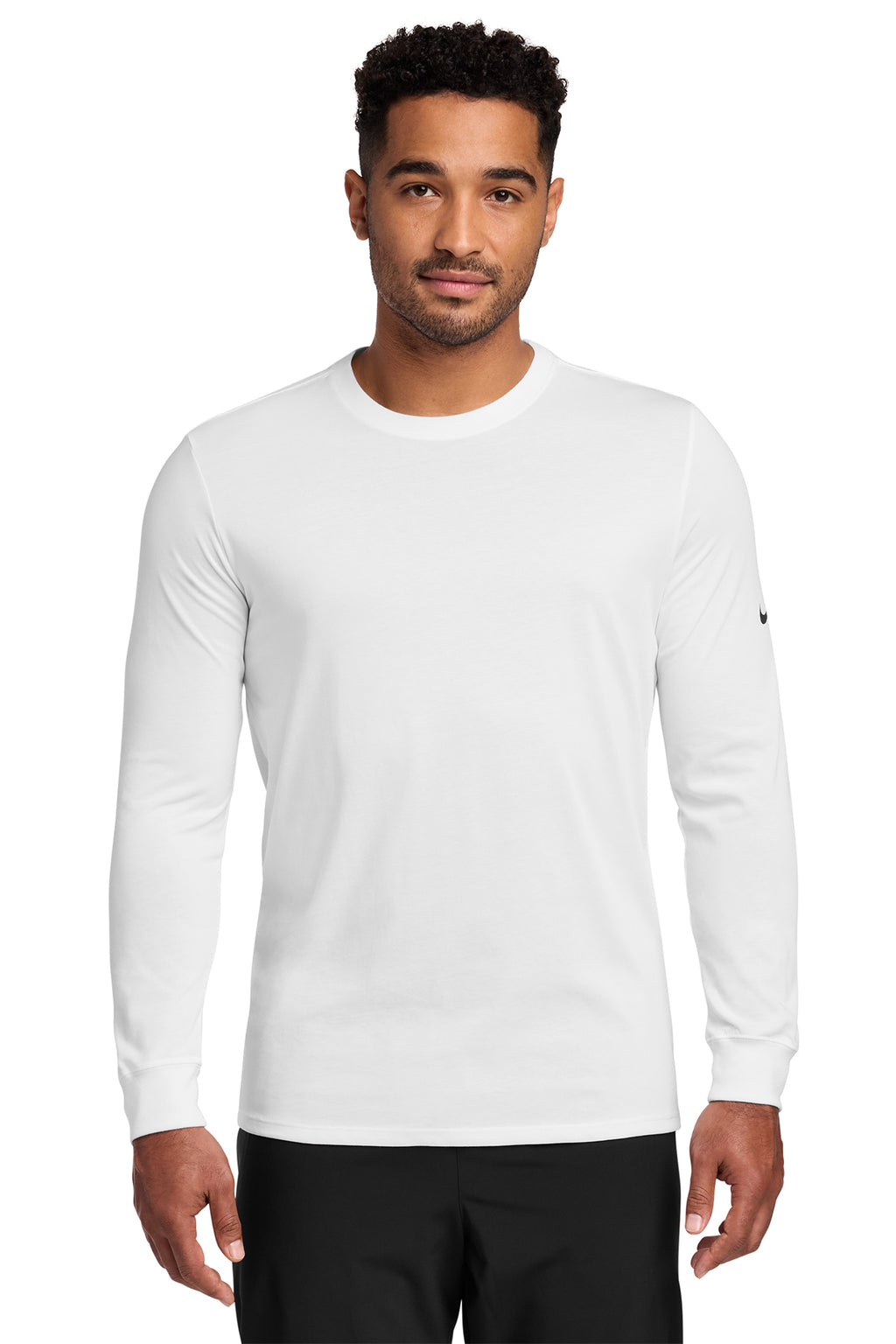 Nike Dri-FIT Cotton/Poly Long Sleeve Tee in White - custom logo apparel by Buckeye Branding Co.