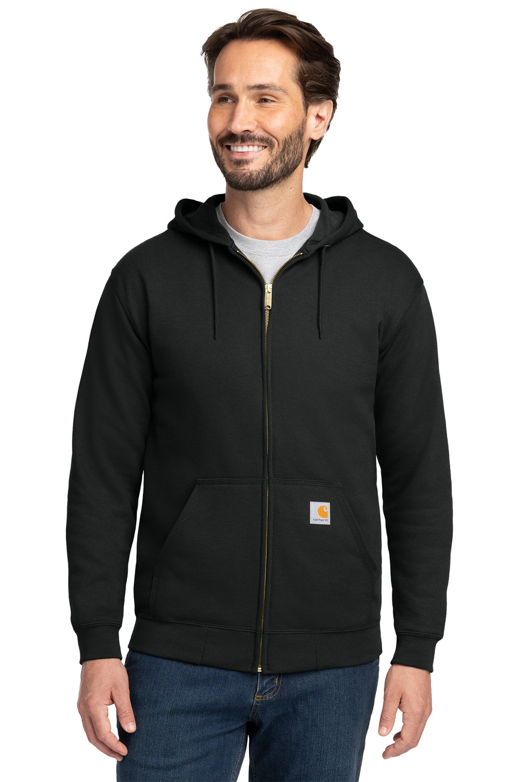 Carhartt Midweight Hooded Zip-Front Sweatshirt in Black - custom logo apparel by Buckeye Branding Co.