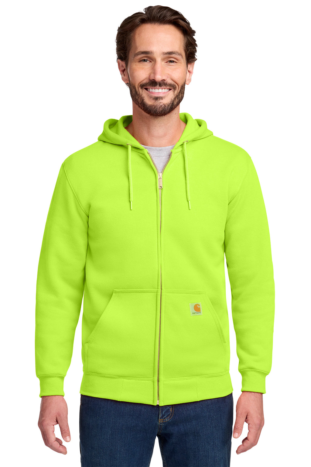 Carhartt Midweight Hooded Zip-Front Sweatshirt in Brite Lime - custom logo apparel by Buckeye Branding Co.