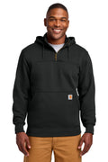 Carhartt Rain Defender Paxton Heavyweight Hooded Quarter-Zip Mock Sweatshirt in Black - custom logo apparel by Buckeye Branding Co.