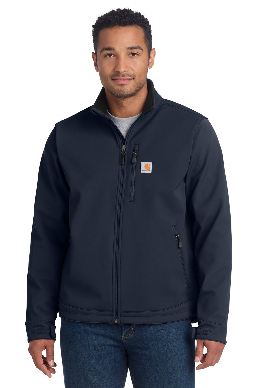 Carhartt Crowley Soft Shell Jacket in Navy - custom logo apparel by Buckeye Branding Co.