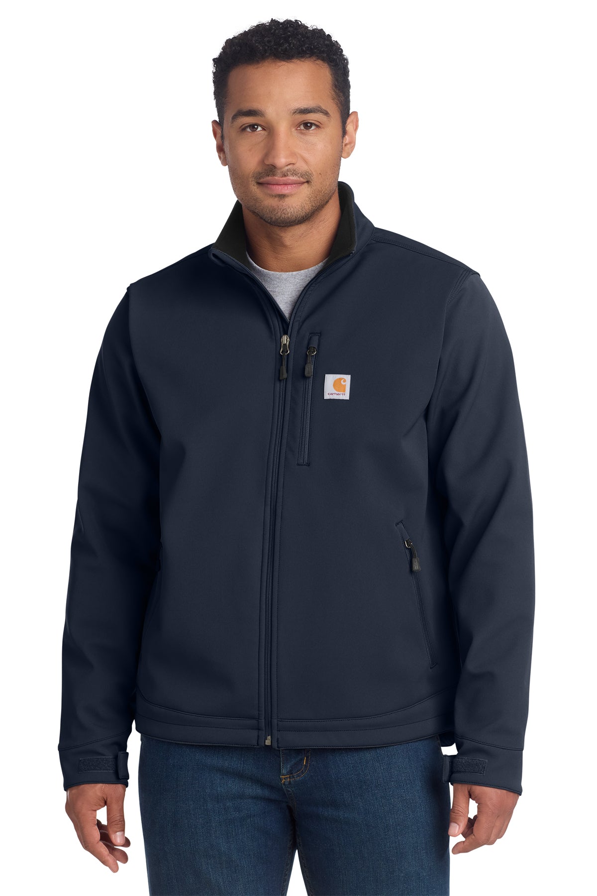 Carhartt Crowley Soft Shell Jacket in Navy - custom logo apparel by Buckeye Branding Co.
