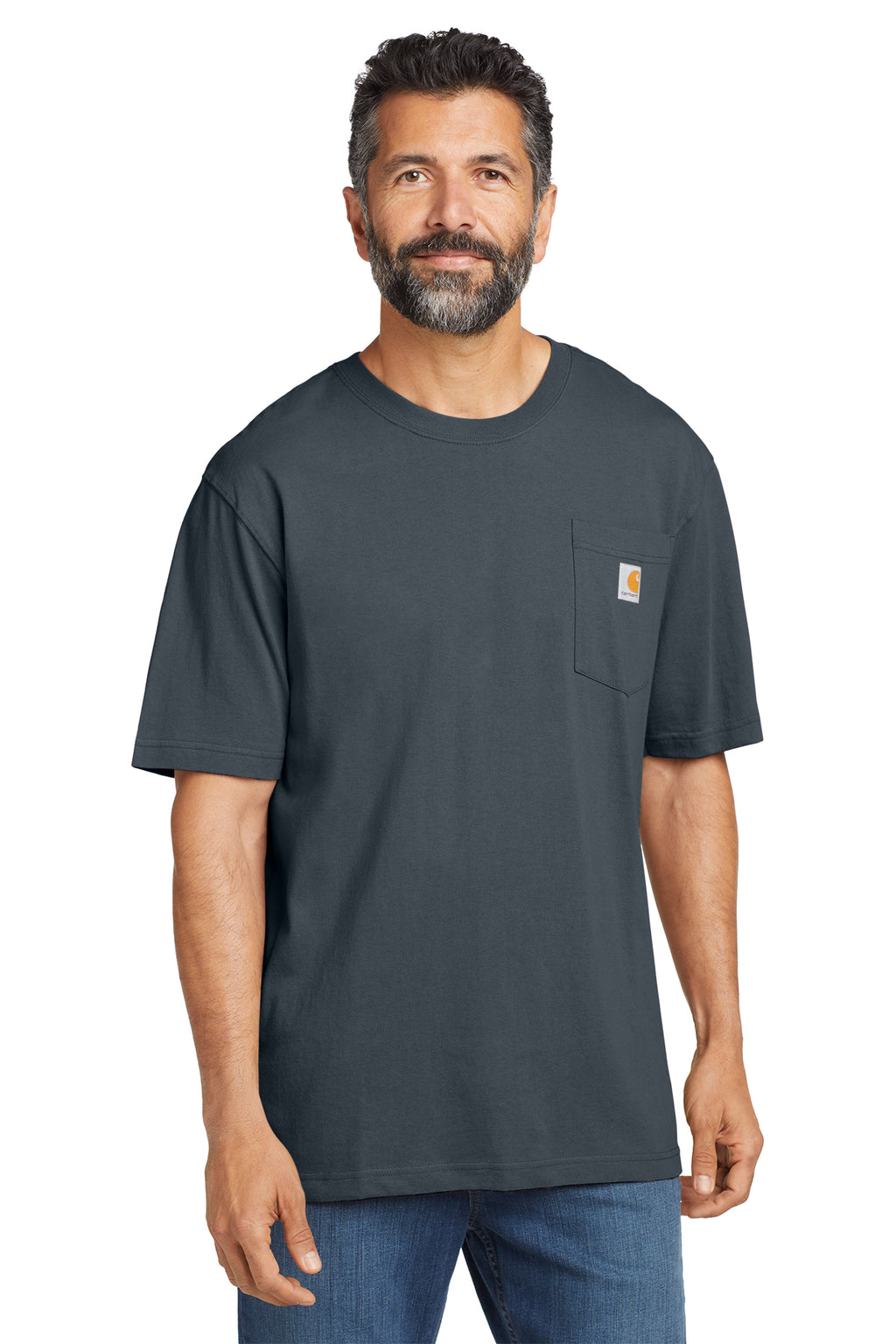 Carhartt Tall Workwear Pocket Short Sleeve T-Shirt in Bluestone - custom logo apparel by Buckeye Branding Co.