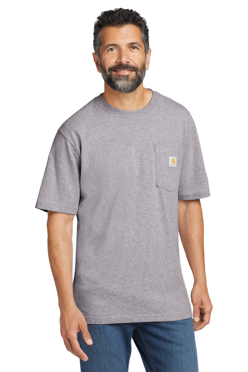Carhartt Tall Workwear Pocket Short Sleeve T-Shirt in Heather Grey - custom logo apparel by Buckeye Branding Co.