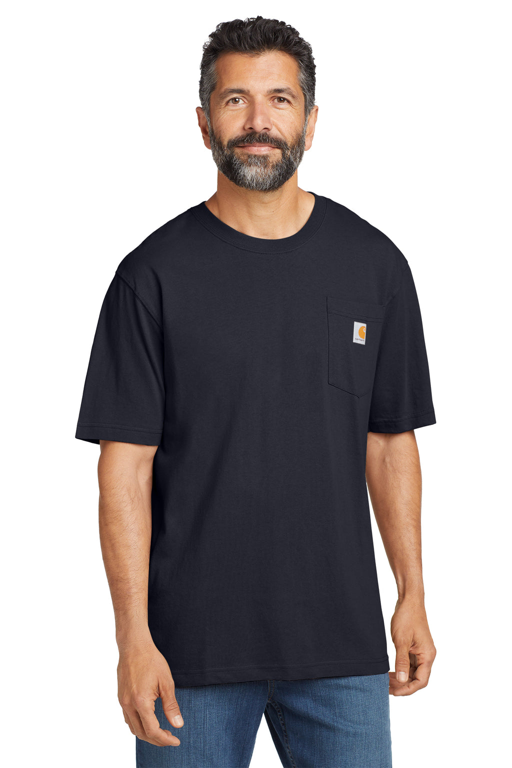 Carhartt Tall Workwear Pocket Short Sleeve T-Shirt in Navy - custom logo apparel by Buckeye Branding Co.