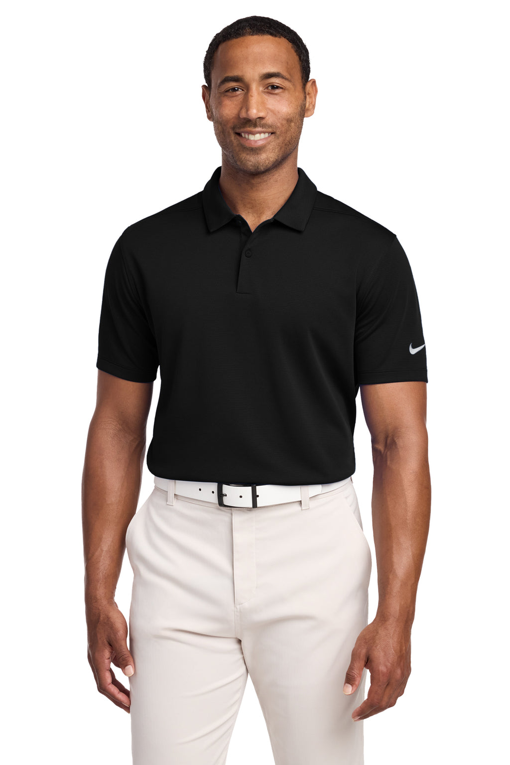Nike Dry Essential Solid Polo in Black - custom logo apparel by Buckeye Branding Co.