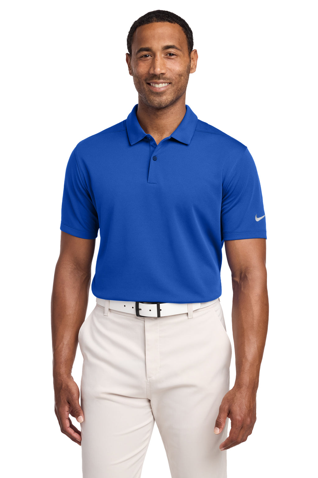 Nike Dry Essential Solid Polo in Game Royal - custom logo apparel by Buckeye Branding Co.
