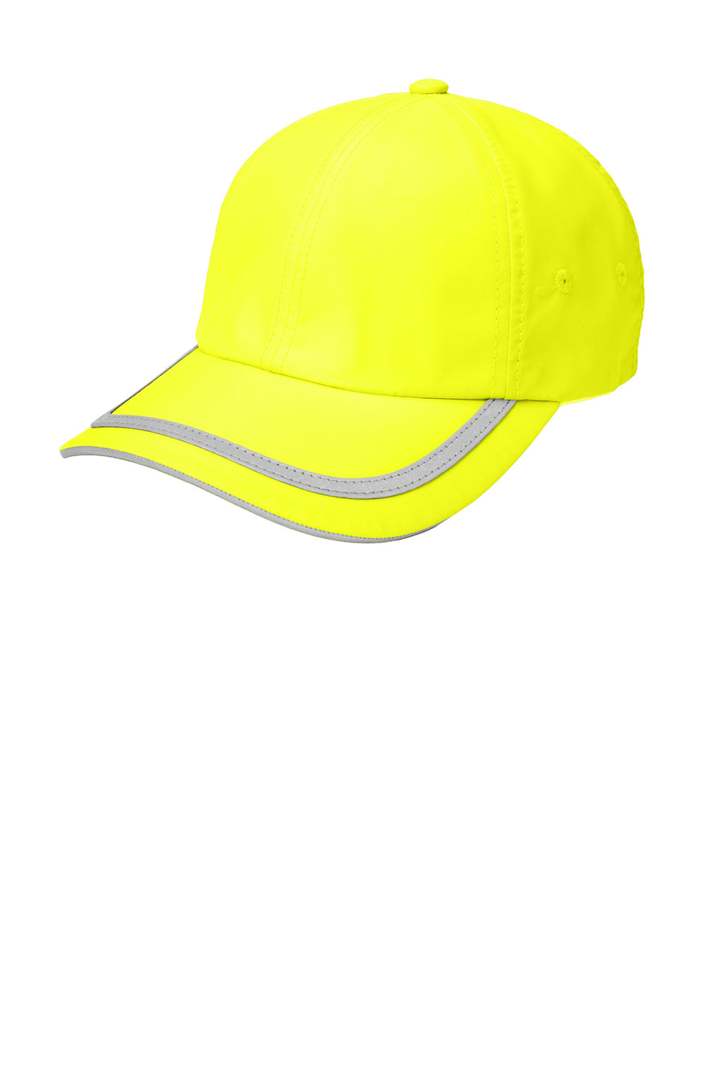Safety Yellow cap with reflective brim trim, side view