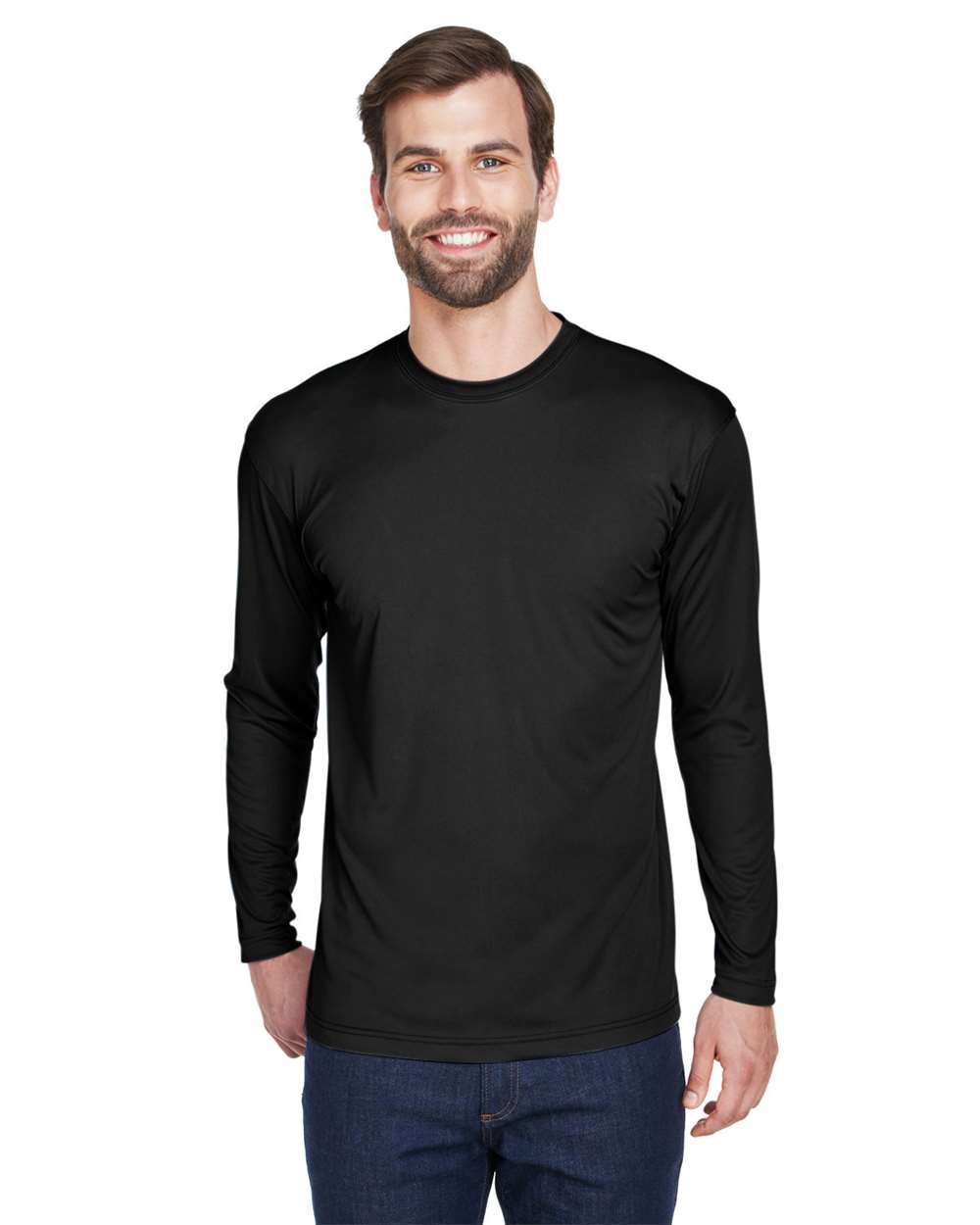 Men's Cool & Dry Sport Long Sleeve Performance Interlock T-Shirt - 8422