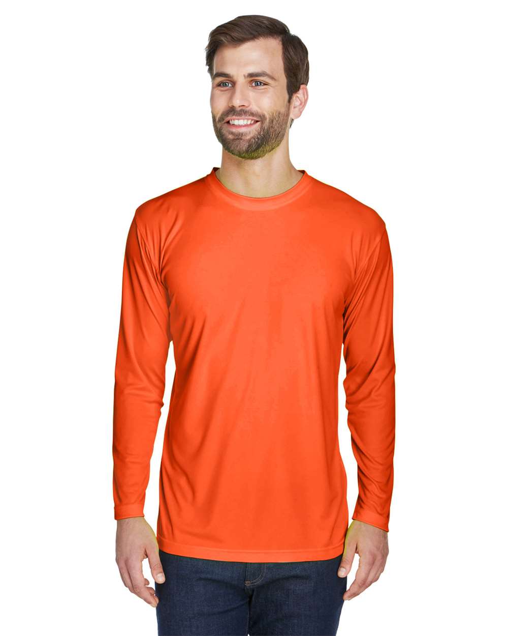 Men's Cool & Dry Sport Long Sleeve Performance Interlock T-Shirt - 8422