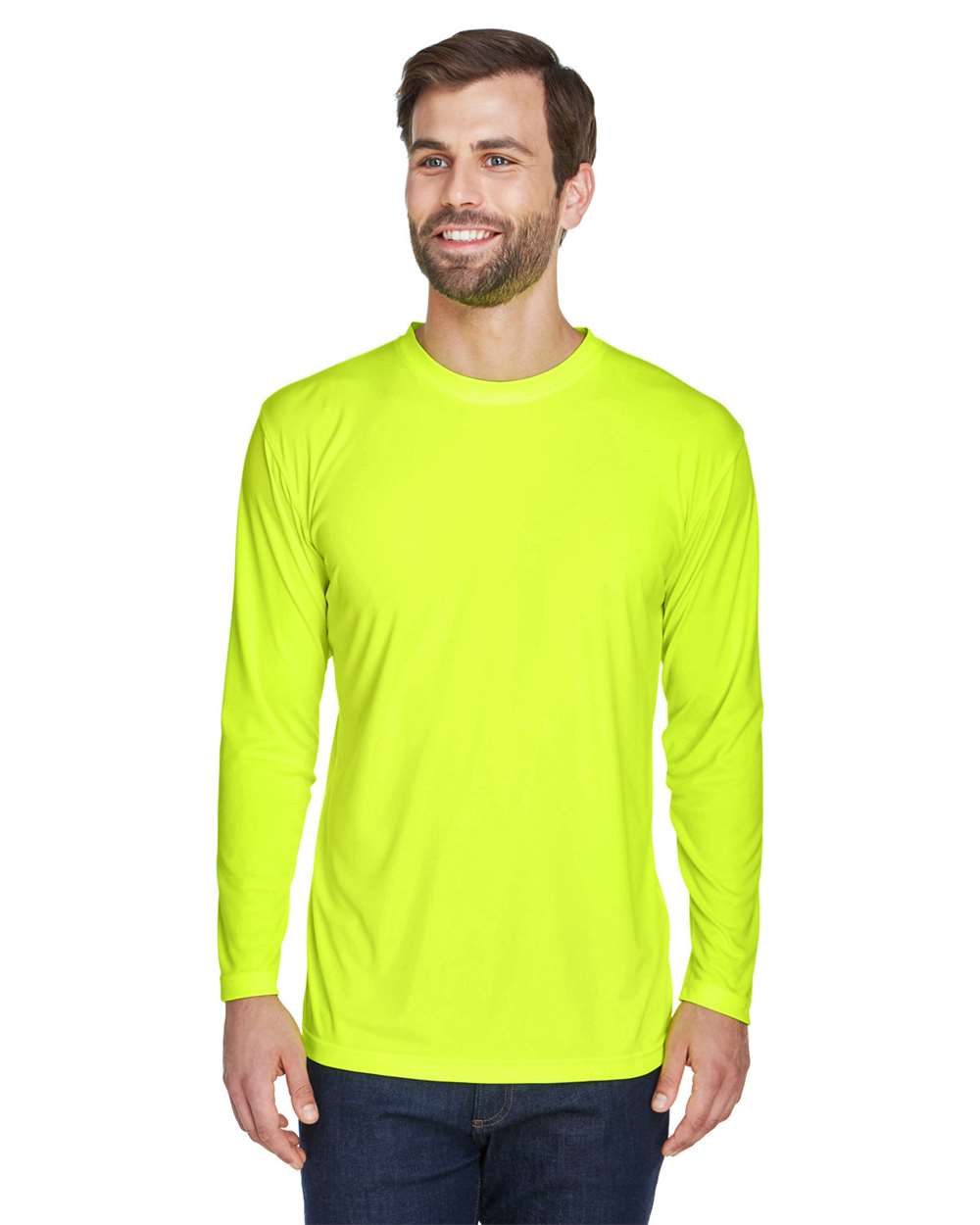 Men's Cool & Dry Sport Long Sleeve Performance Interlock T-Shirt - 8422