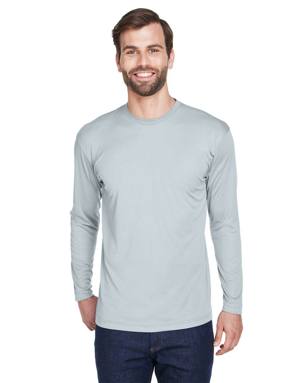 Men's Cool & Dry Sport Long Sleeve Performance Interlock T-Shirt - 8422