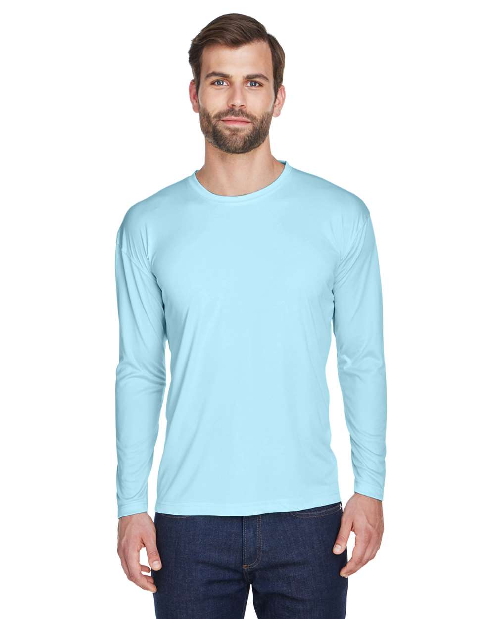 Men's Cool & Dry Sport Long Sleeve Performance Interlock T-Shirt - 8422